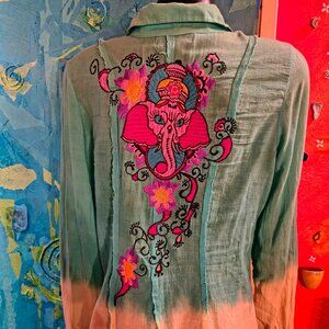 Love Junkie - Embroider - Multicolored Shirt - Large